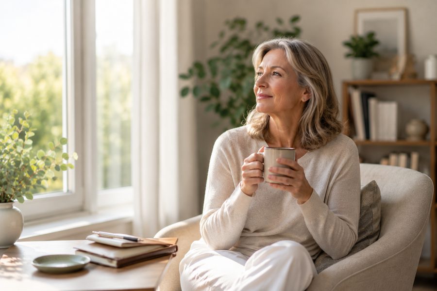 Women sitting together talking over tea